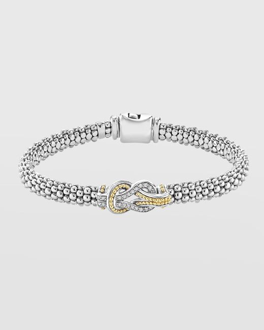 Lagos Metallic Newport Two-tone Diamond Knot Bracelet