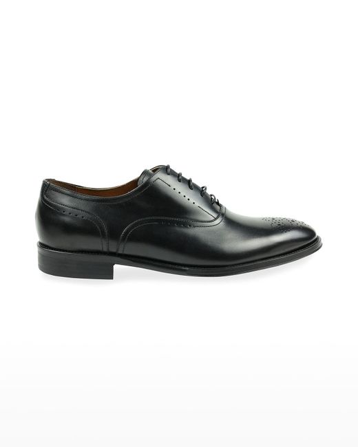Bruno Magli Arno Perforated Leather Oxford Shoes in Black for Men | Lyst