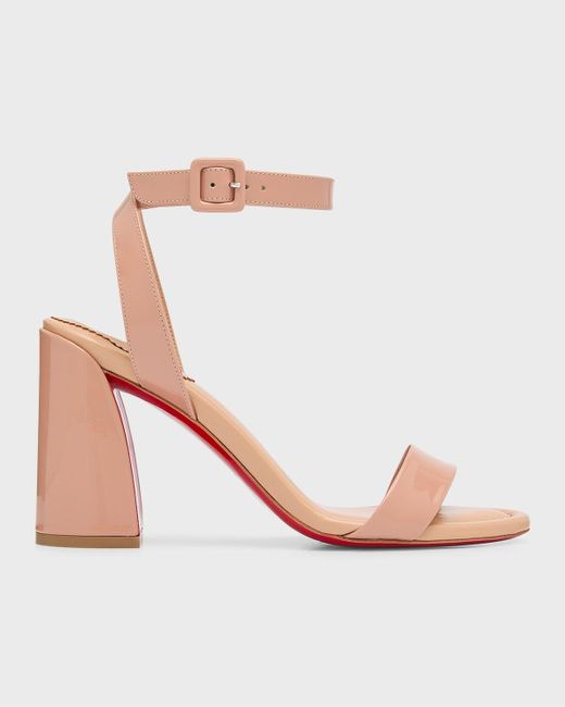 Christian Louboutin Pink Miss Sabina Red Sole Ankle-strap Sandals