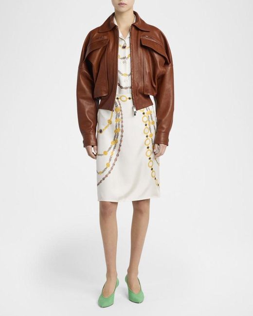 Versace Brown Blouson Leather Jacket