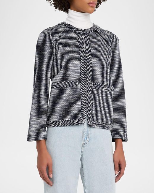 Rag & Bone Gray Clarice Striped Woven Jacket