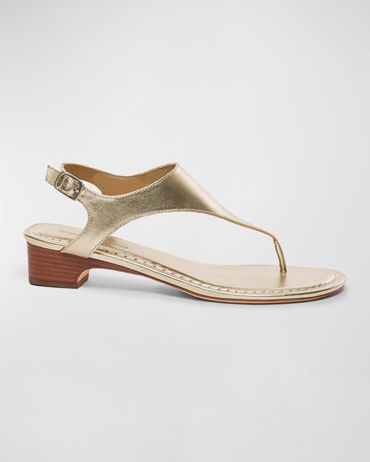 Bernardo Gala Metallic Thong Sandals in White | Lyst