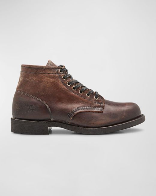 Frye Brown Leather Prison Boots for men