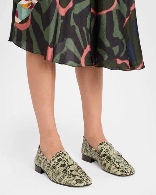 Dries Van Noten Multicolor Python-Embossed Leather Penny Loafers