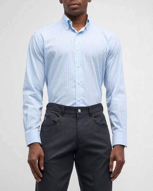 Peter Millar Blue Seawell Cotton-Stretch Sport Shirt for men