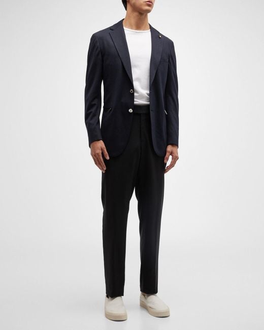Stefano Ricci Black Solid Wool Travel Suit for men