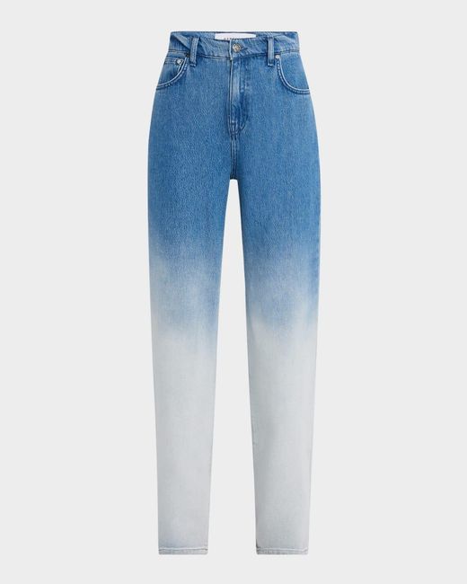 10 Crosby Derek Lam Women's Blue Faye Ombre Denim High Rise Wide-Leg Jeans