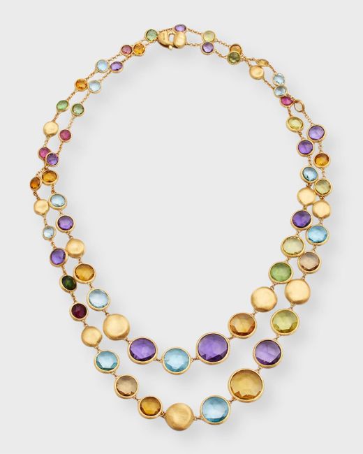 Marco Bicego Metallic 18k Jaipur Graduated Mixed Gemstone Necklace