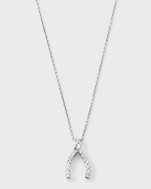Roberto Coin White Pave Wishbone Necklace