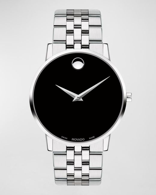 Movado Metallic 40Mm Ultra Slim Watch With Bracelet Museum Dial for men