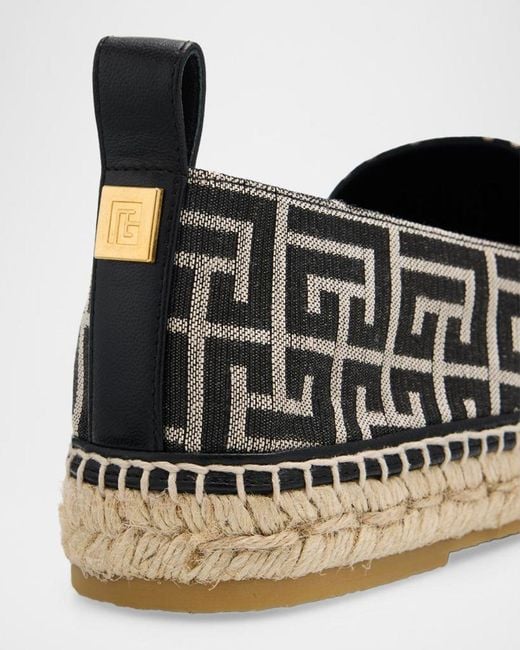 Balmain Black Apos;S Monogram Jacquard Espadrilles for men