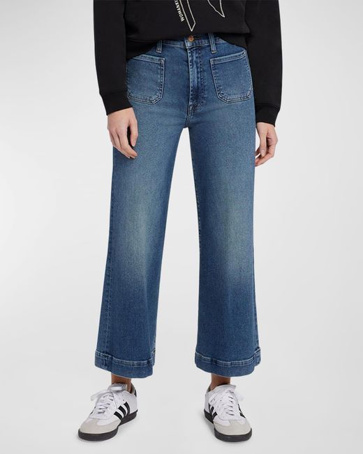 7 For All Mankind Blue Ultra High Rise Cropped Jo Jeans