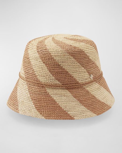 Helen Kaminski Natural Argent Swirl Toquilla Palm Bucket Hat