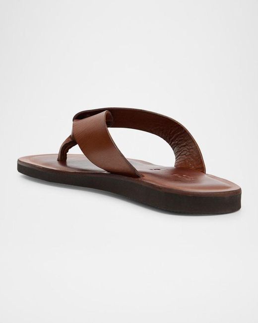 Paul Stuart Brown Apos;S Damascus Leather Flip-Flops for men