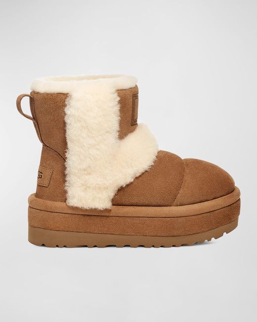 UGG Chillapeak Suede Shearling Classic Boots in Brown | Lyst