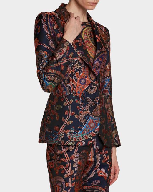 Etro Multicolor Paisley Silk Brocade Jacket