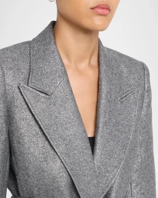 Kobi Halperin Gray Trinity Belted Metallic Jacket