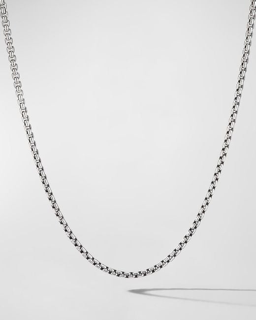 David Yurman White Box Chain Necklace In Silver, 2.7mm, 26"l for men