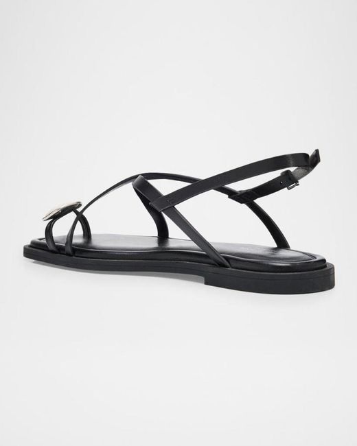 Rag & Bone Metallic Remi Leather Toe-Ring Flat Sandals