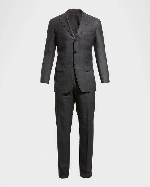 Kiton Gray Apos;S Two-Piece Solid Wool Suit for men