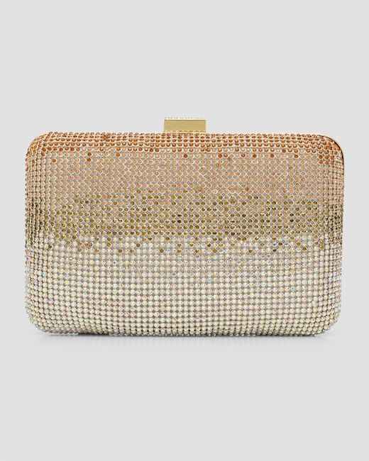 Whiting & Davis Natural Harlow Ombre Crystal Clutch Bag
