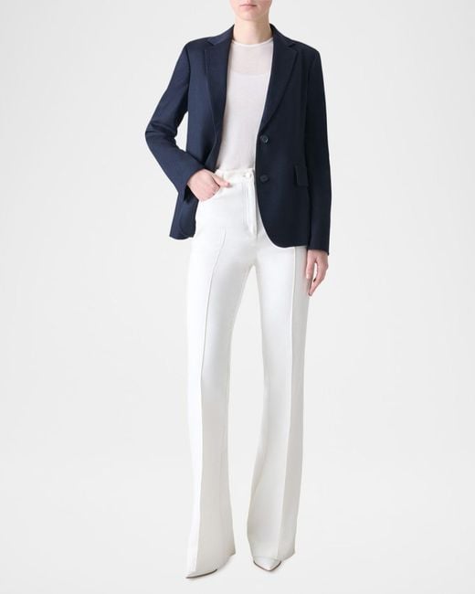 Akris Blue Single-Breasted Cashmere Jacket