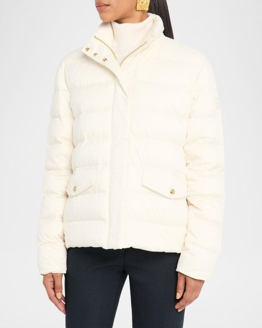 Moncler White Bessettes Short Down Puffer Jacket