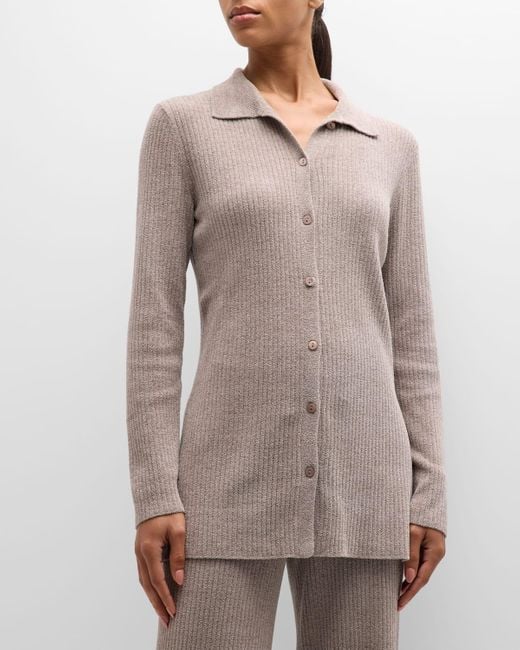 Barefoot Dreams Gray Cozychic Ultra Lite Ribbed Button-down Cardigan