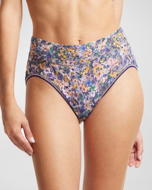 Hanky Panky Blue Printed Signature Lace French Brief