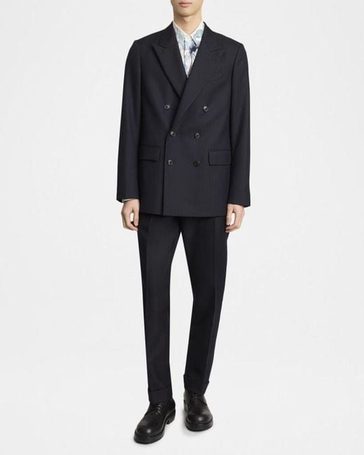 Dries Van Noten Blue Apos;S Buforden Double-Breasted Wool Jacket for men