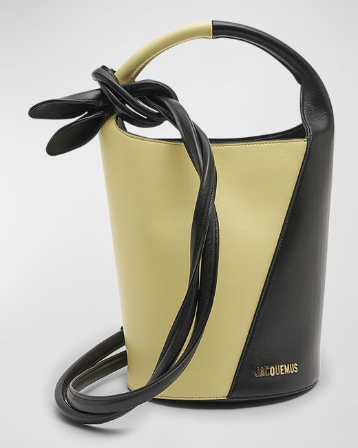 Jacquemus Black Le Petit Tourni Leather Bucket Bag