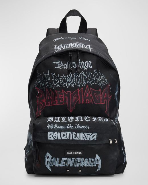 Balenciaga Black Explorer Diy Metal Allover Backpack for men