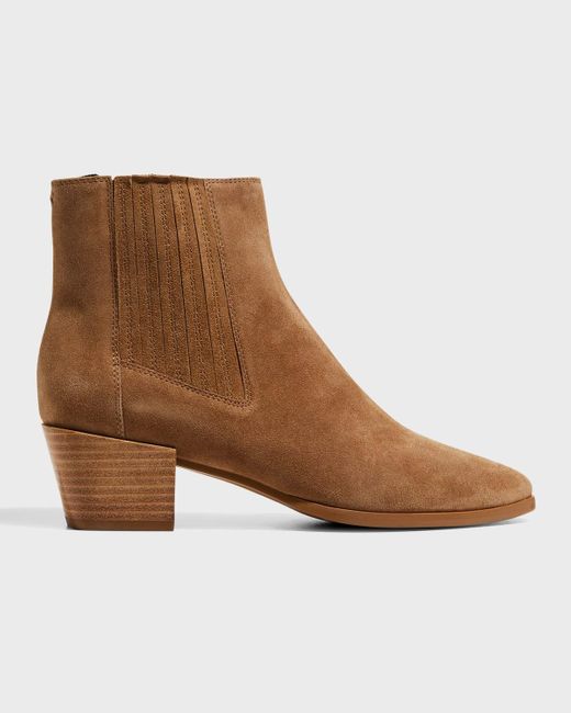 Rag & Bone Brown Rover Pleated Suede High Ankle Boots