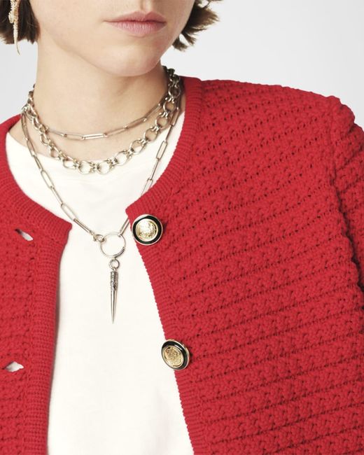 Ba&sh Red Gaspard Cardigan