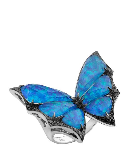 Stephen Webster Blue Opalescent Quartz Bat-moth Ring