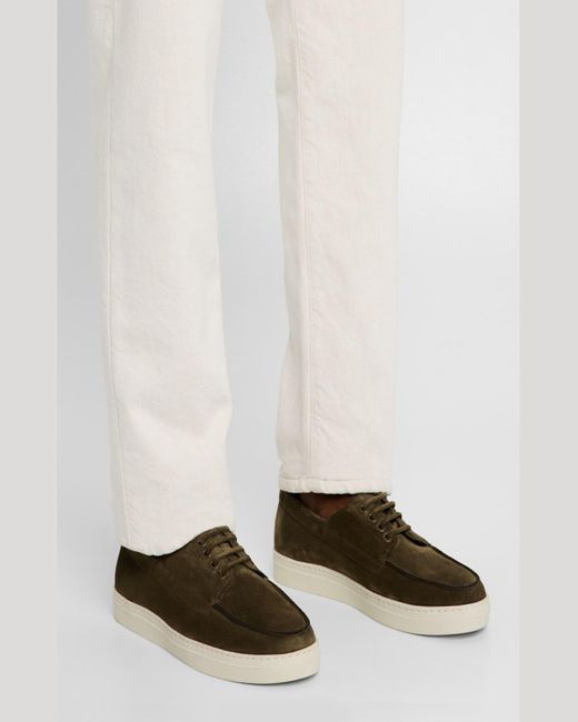 Stuart Weitzman Multicolor Bristol Suede Boat Shoes for men