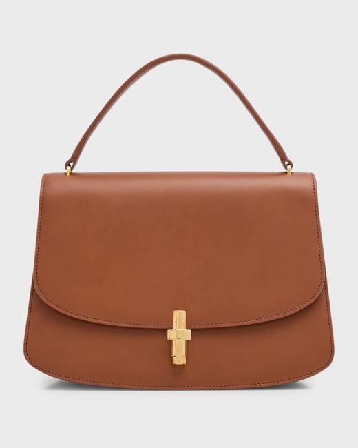 The Row Brown Sofia Top-Handle Bag