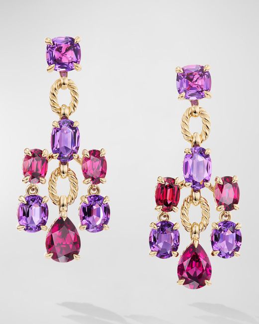 David Yurman Pink Marbella Statement Earrings With Gemstones