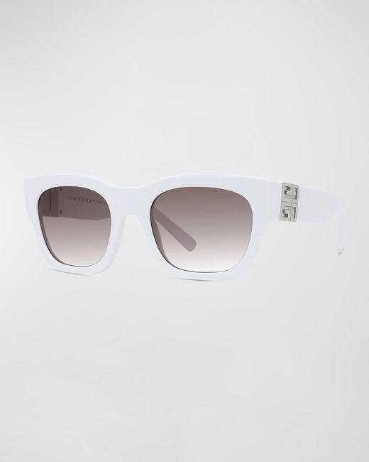 Givenchy White 4g Acetate Butterfly Sunglasses
