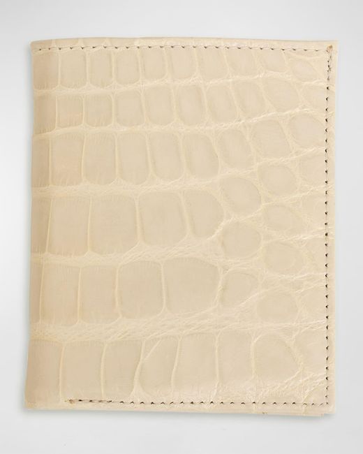 Abas Natural Glazed Alligator Leather Bifold Wallet for men