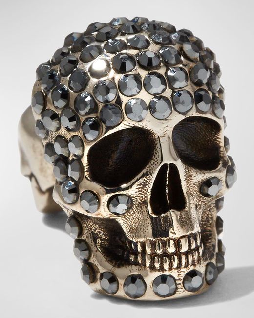 Alexander McQueen Multicolor Crystal Pavé Skull Earring, Single for men