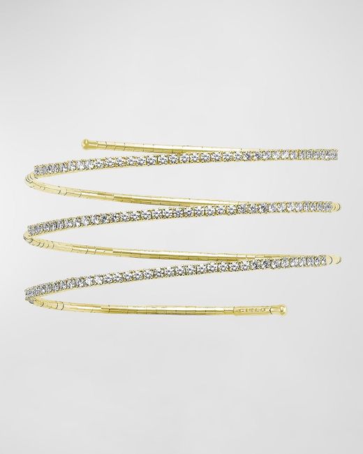 Mattia Cielo Natural 18k Yellow Gold Spiral Diamond Bracelet