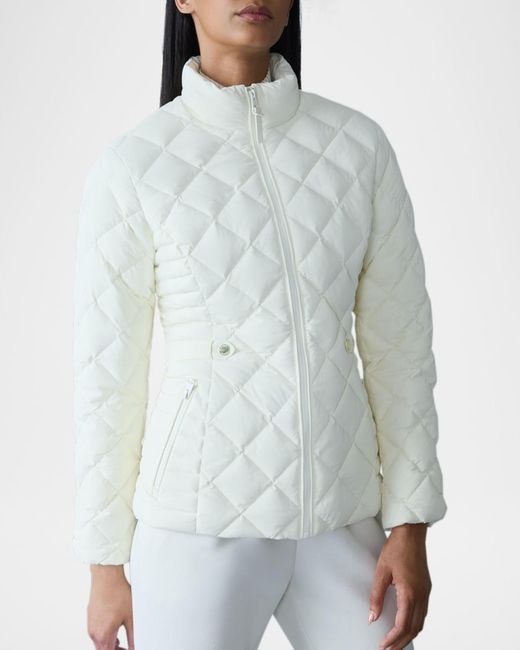 Mackage Blue Vik Diamond-Quilted Short Down Jacket