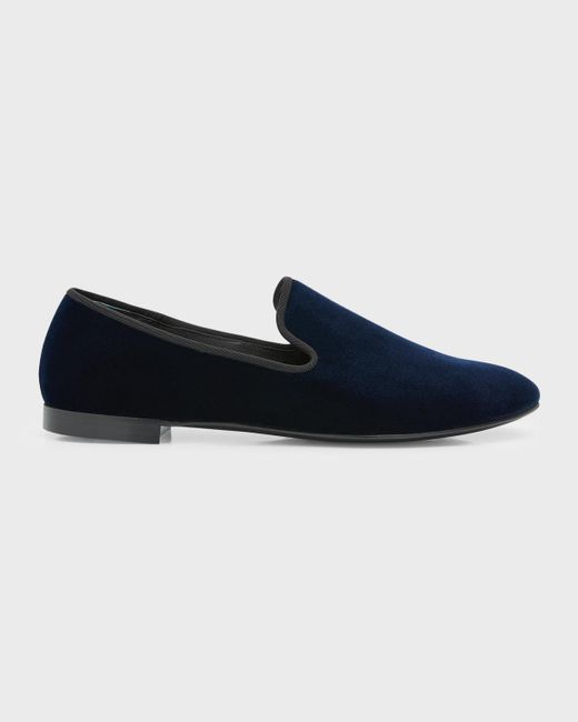 Giuseppe Zanotti Blue Veronica Velvet Loafers for men