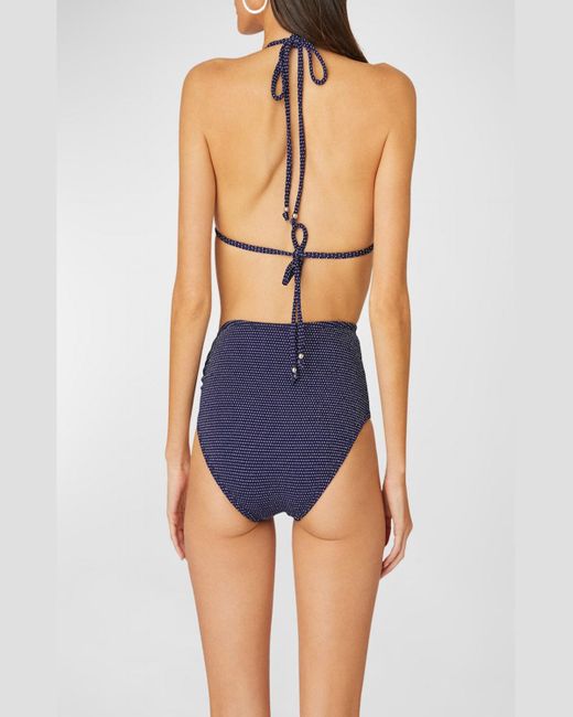 Shoshanna Blue Ring Triangle Bikini Top