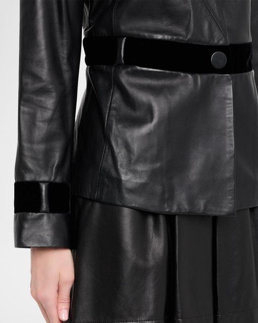 Emporio Armani Black Single-Button Leather Jacket