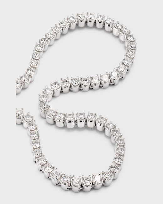 Neiman Marcus Natural Lab Grown Diamond 18K Round Line Necklace, 16"L, 10Ctw