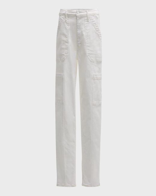 Mother White The Private Double Pocket Skimp Jeans