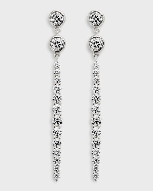 Neiman Marcus 18k White Gold Diamond Drop Earrings