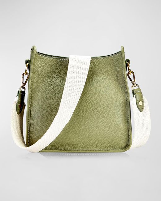 Gigi New York Green Elle Pebble Leather Crossbody Bag